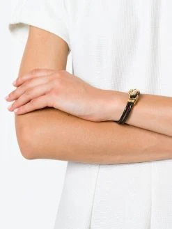 Versace bracelet Medusa en cuir de veau et métal