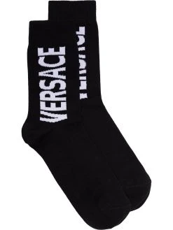 Versace chaussettes à logo intarsia
