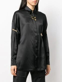 Versace chemise à détails de pinces à logo