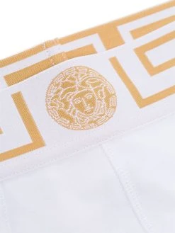Versace slip en coton à bordure Greca