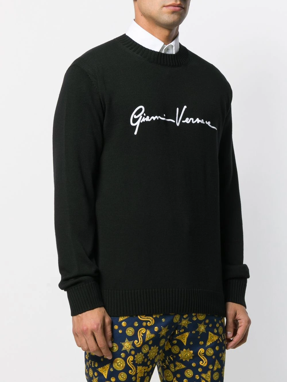 Authentique 100% Versace Pull à logo brodé pulls homme 5 Versace pull à logo brodé