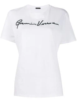 Versace t-shirt à logo brodé