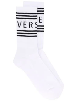 Versace chaussettes à logo imprimé