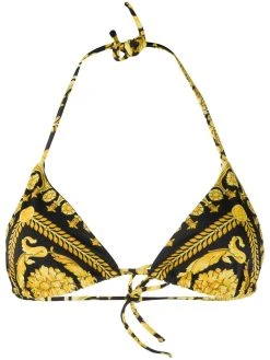 Versace haut de bikini à imprimé baroque