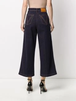 Versace pantalon crop à détails brodés