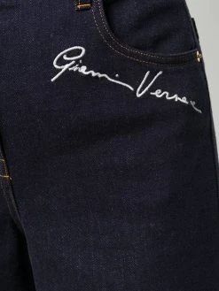 Versace pantalon crop à détails brodés