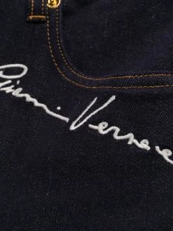 Versace pantalon crop à détails brodés