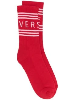 Versace chaussettes rayées à logo