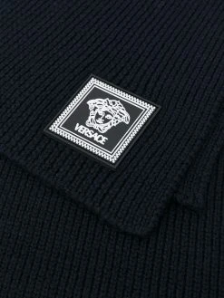 Versace écharpe nervurée à patch logo