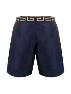 Versace short de bain à bande Greca
