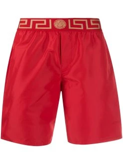 Versace short de bain à bord Greca