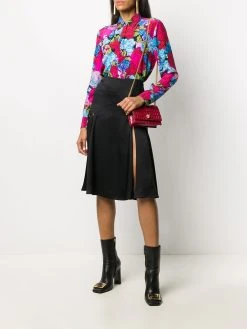 Versace jupe mi-longue à détails de découpes