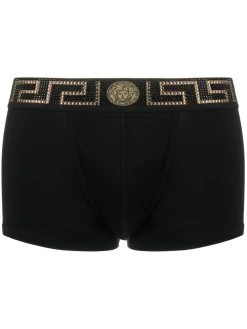 Versace boxers à bande Greca strassée