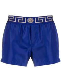 Versace short de bain à bande Greca