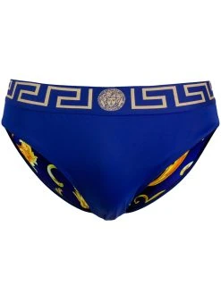 Versace slip de bain à bande Greca
