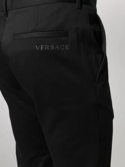 Versace pantalon de costume à logo brodé