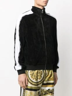 Versace Prix Allégé Veste zippée à bandes logos vestes légères homme 9 Versace veste zippée à bandes logos