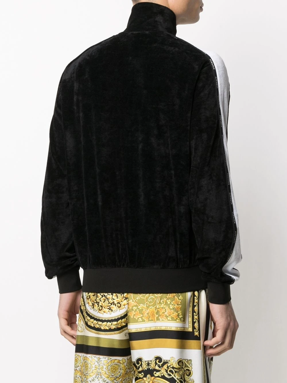 Versace Prix Allégé Veste zippée à bandes logos vestes légères homme 6 Versace veste zippée à bandes logos