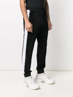 Versace pantalon de jogging à imprimé à rayures