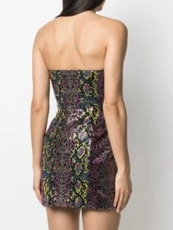 Versace robe courte sans bretelles à ornements de cristal