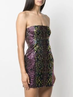 Versace robe courte sans bretelles à ornements de cristal