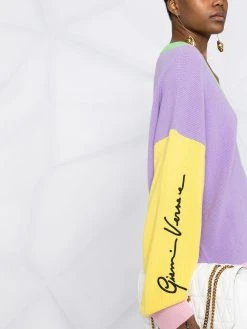 Versace pull à design d'empiècements