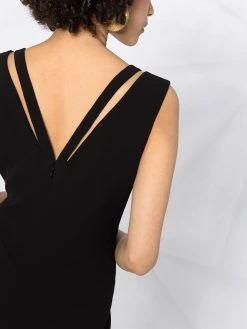 Versace robe longue à col v