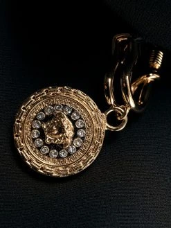 Versace robe longue à col v