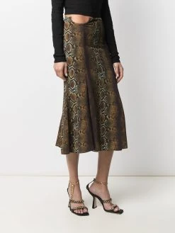 Versace jupe mi-longue à imprimé peau de serpent