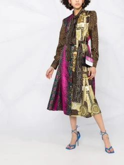Versace robe mi-longue imprimée