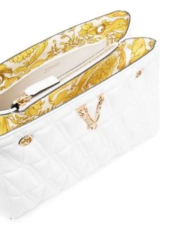 Prix Dynamité Versace Sac cabas matelassé à plaque logo sacs cabas femme 13 Versace sac cabas matelassé à plaque logo