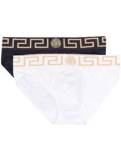 Versace lot de slips à bande Greca