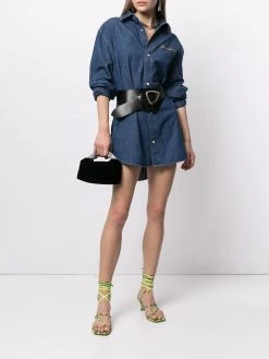 Versace chemise en jean à logo brodé