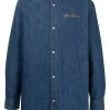 Versace chemise en jean à logo brodé