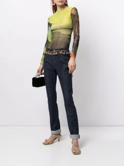 Versace Jean droit à motif Medusa brodé Prix Exclusifs jeans droits femme 12 Versace jean droit à motif Medusa brodé