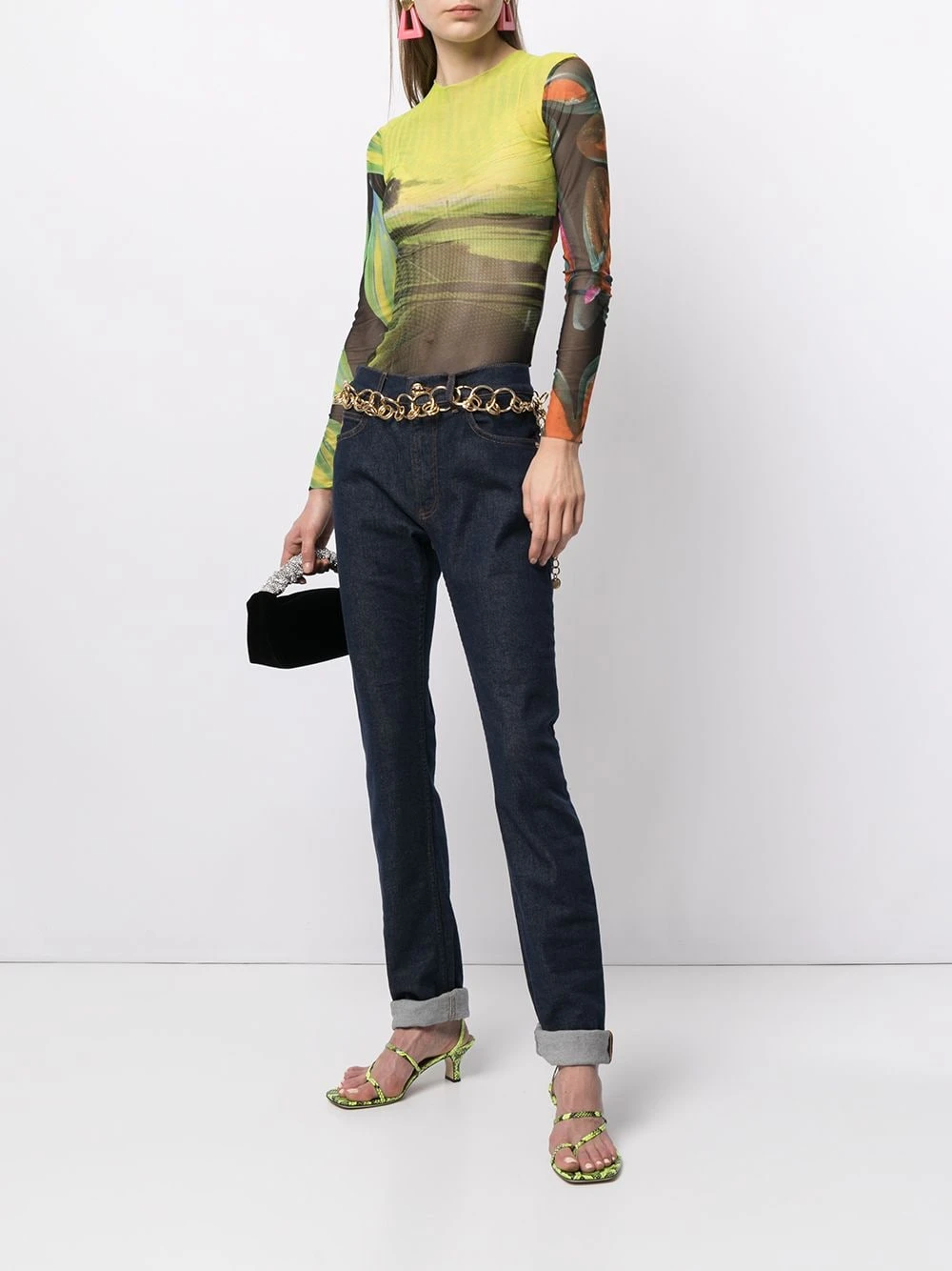 Versace Jean droit à motif Medusa brodé Prix Exclusifs jeans droits femme 5 Versace jean droit à motif Medusa brodé