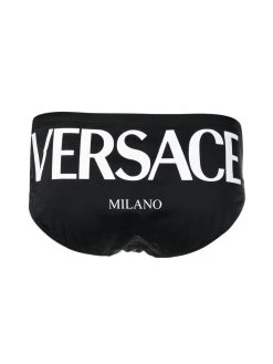 Versace slip de bain à logo imprimé