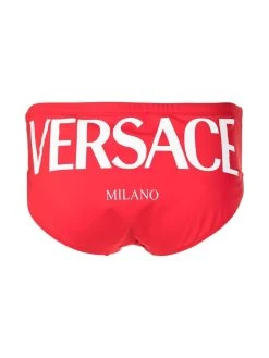 Versace slip de bain à logo imprimé