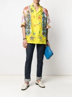 Versace jean droit à taille mi-haute