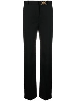 Versace pantalon de tailleur à plaque logo