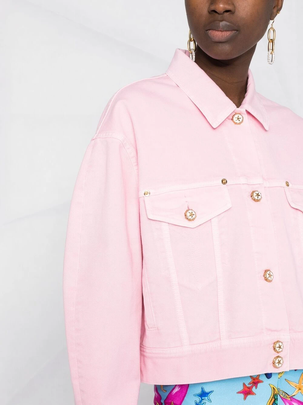 Prix Acceptable Versace Veste crop en jean vestes en jean femme 5 Versace veste crop en jean