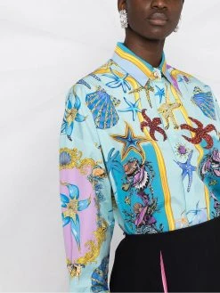 Versace chemise à imprimé graphique