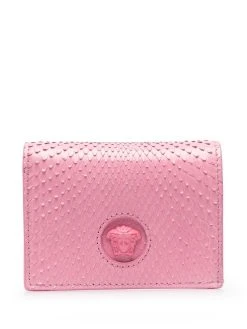 Versace portefeuille en cuir Ă effet plumes d'autruche