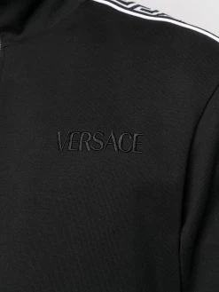 Versace sweat zippé à bandes Greca