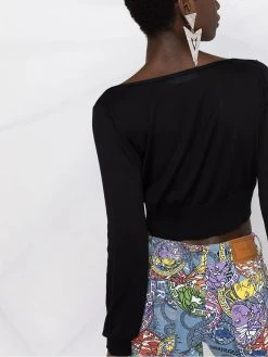 Versace Cardigan crop à col v Prix De Lancement cardigans femme 10 Versace cardigan crop à col v