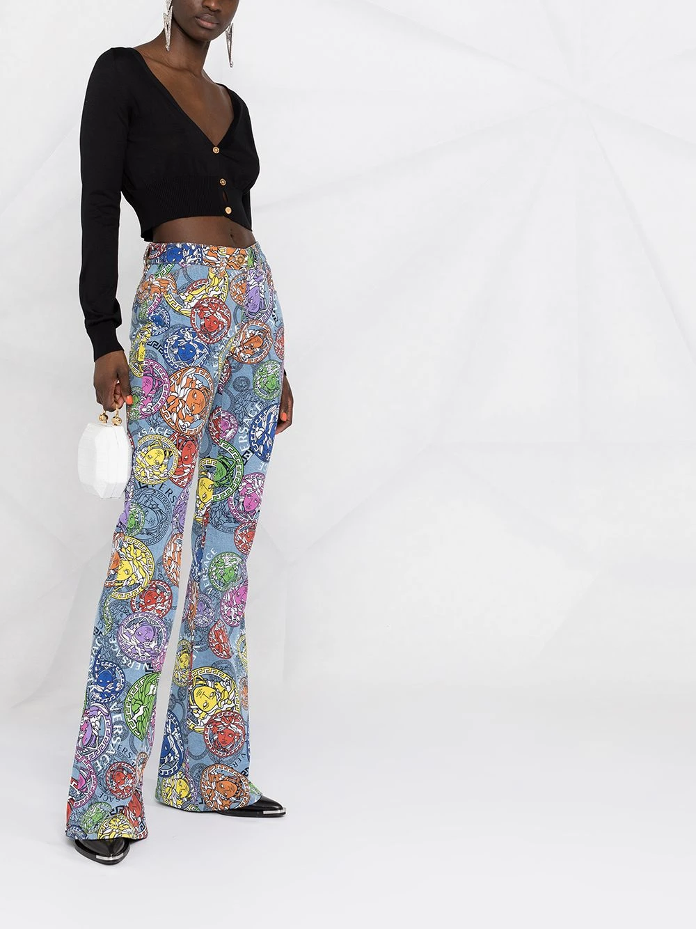 Versace Cardigan crop à col v Prix De Lancement cardigans femme 6 Versace cardigan crop à col v