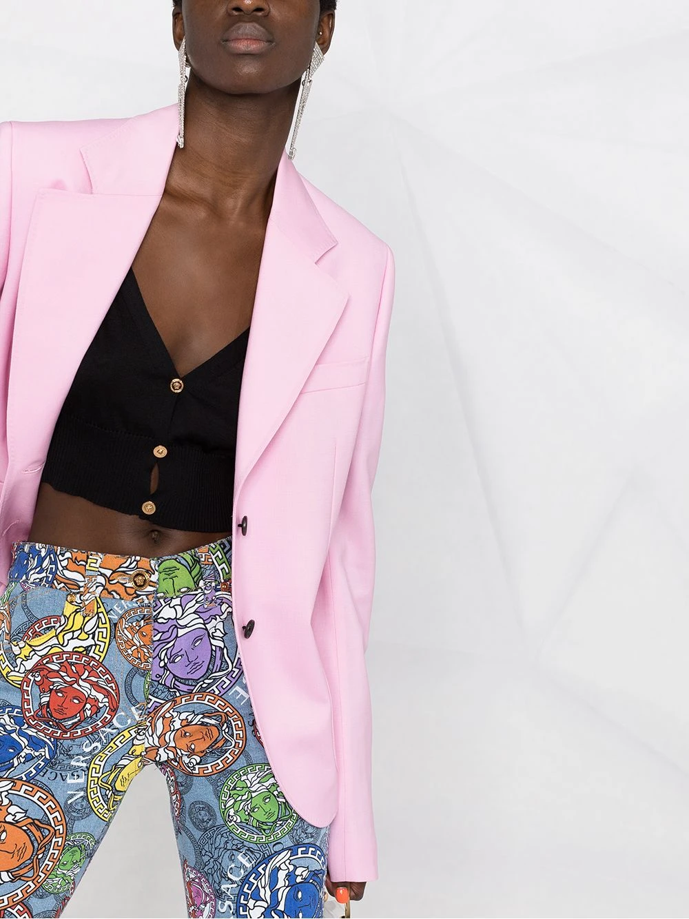 Versace Cardigan crop à col v Prix De Lancement cardigans femme 7 Versace cardigan crop à col v