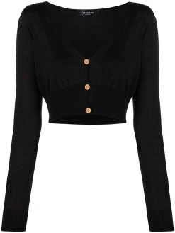 Versace cardigan crop à col v