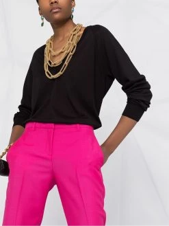 Versace pantalon de tailleur à taille mi-haute