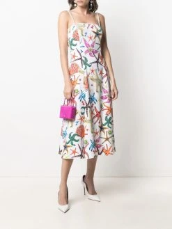 Versace robe mi-longue à imprimé Trésor De La Mer